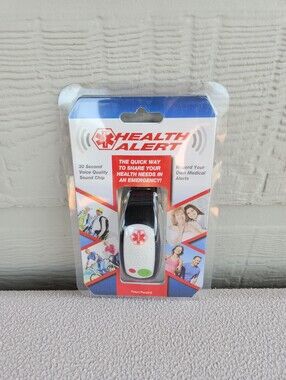 Health Alert Medical Emergency 30 Second Voice Recorder Bracelet Black